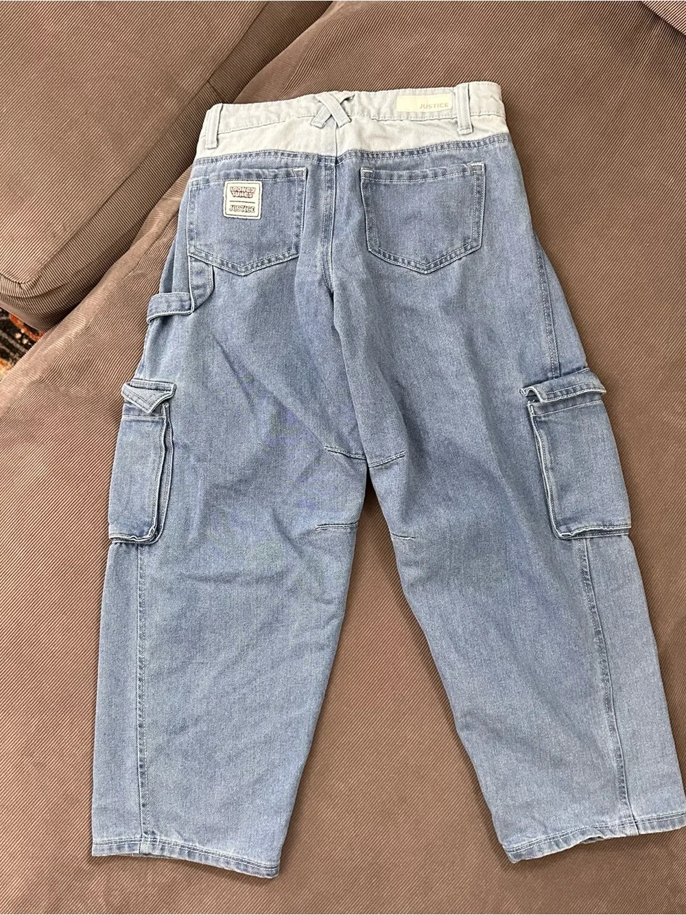 Looney Tunes Justice Girl's Barrel Denim Blue Jeans Size 10 Bugs Bunny Tweety
